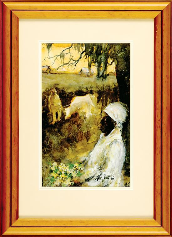 Appraisal: Alice Scott South Carolina - IN FROM THE FIELDS watercolor