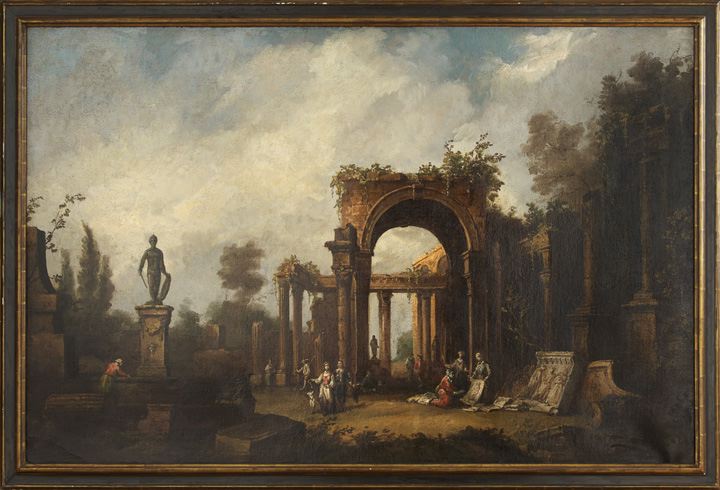 Appraisal: Follower of Giovanni Paolo Panini Italian - An Architectural Capriccio