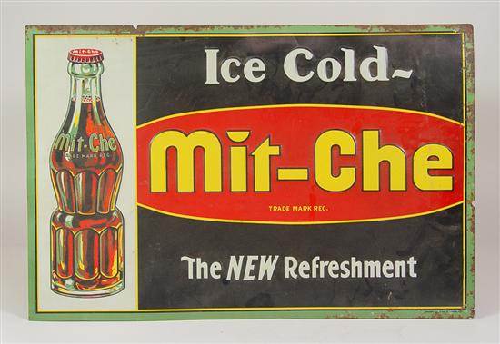 Appraisal: Mit-Che Soda Tin Sign Circa Tin sign Ice Cold Mit-Che