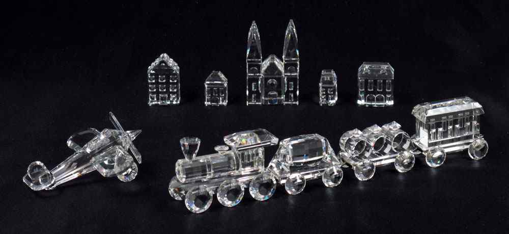 Appraisal: SWAROVSKI CRYSTAL FIGURES pc lot to include AEROPLANE A Stocker