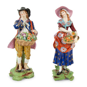 Appraisal: A Pair of Chelsea Porcelain Figures th Century comprising a