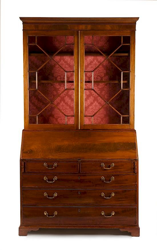 Appraisal: A George III Style Mahogany Secretary Bookcase Height x width