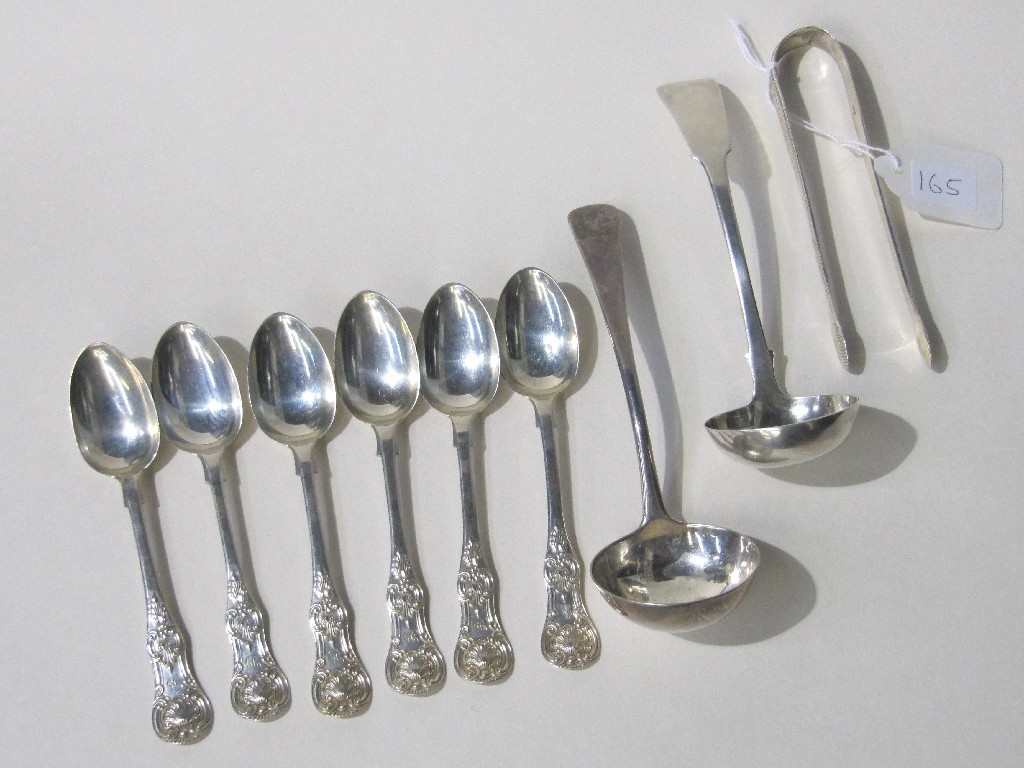 Appraisal: Lot comprising six Victorian silver tea spoons a pair of