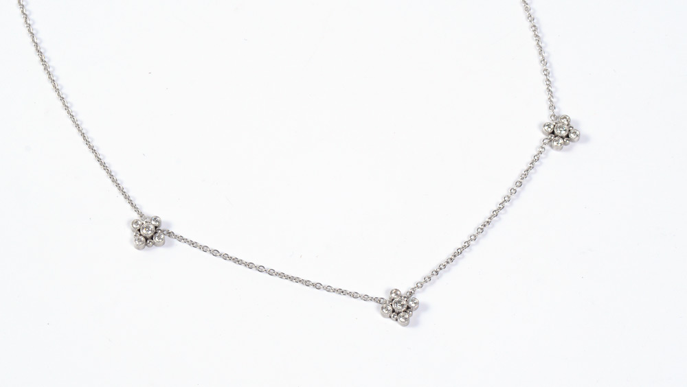 Appraisal: K WHITE GOLD Ctw DIAMOND SNOWFLAKE NECKLACE K white gold