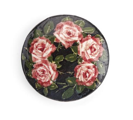 Appraisal: WEMYSS BUTTON CIRCA decorated by Karel Nekola with cabbage roses