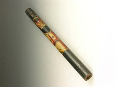 Appraisal: A William IV painted wood baton emblazoned a crowned WIVR