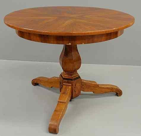 Appraisal: Continental fruitwood occasional table late th c h x w