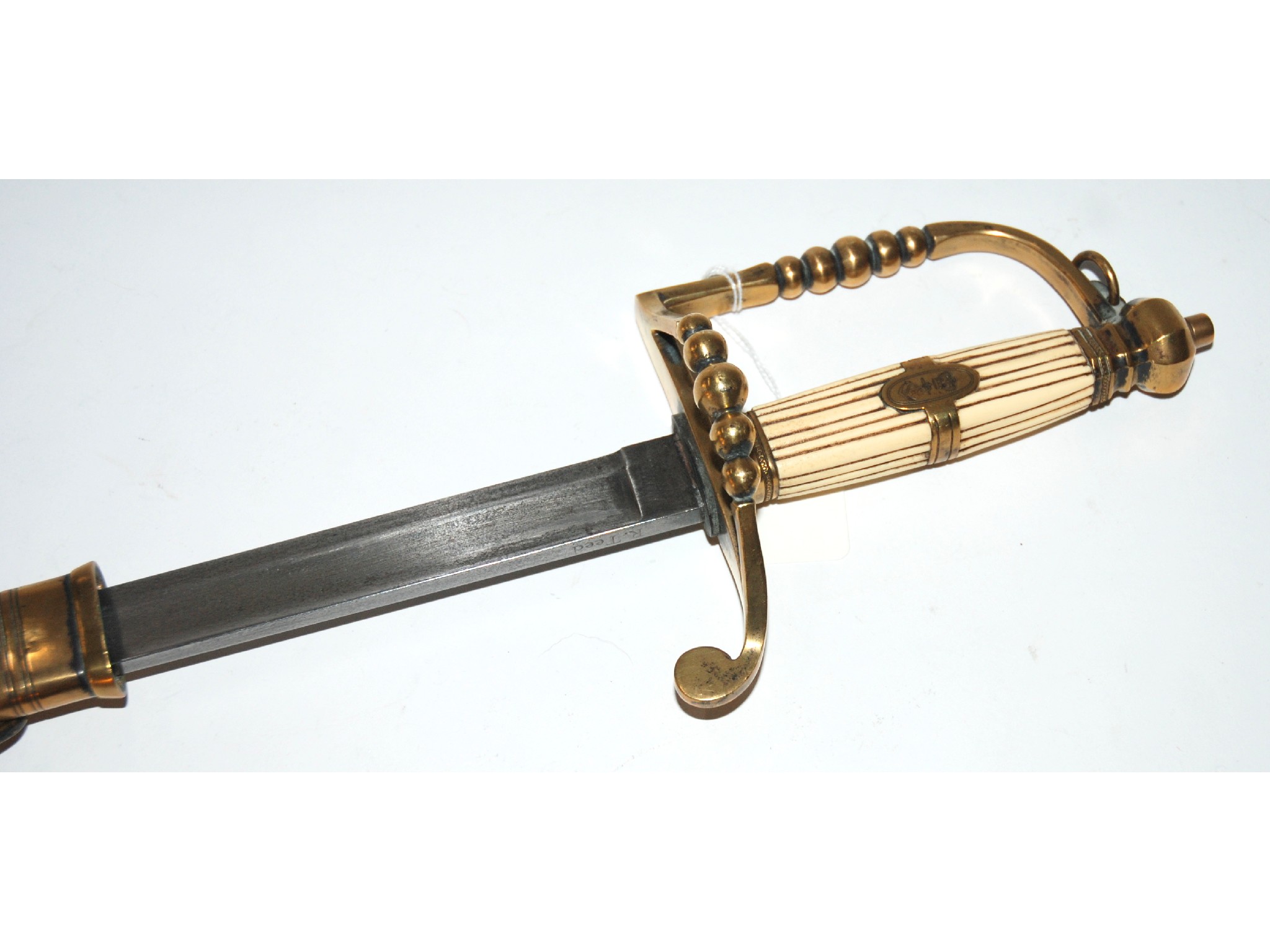 Appraisal: A Victorian naval officers dress sword with bone handle by