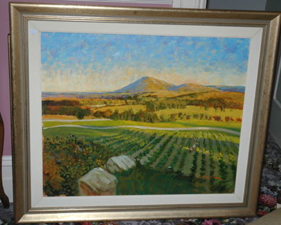 Appraisal: JOHN HOSKINS Landscape Oil on canvas Signed lower right x