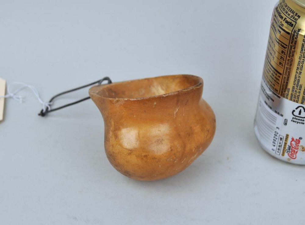 Appraisal: Native American Possibly Birch Canoe Cup high wide Use wear