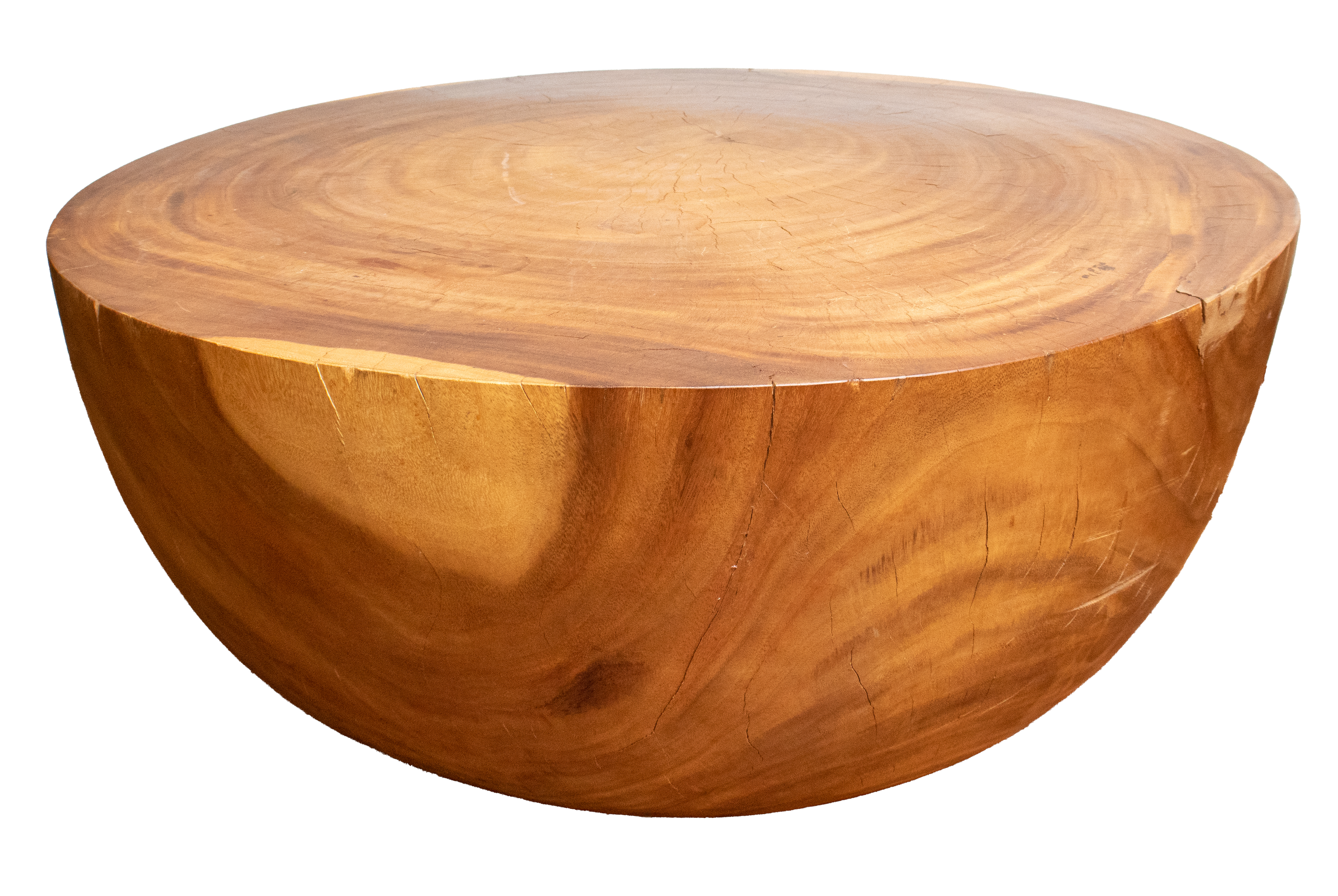 Appraisal: MODERN CONTEMPORARY WOOD TRUNK COFFEE TABLE Modern contemporary half-spherical carved