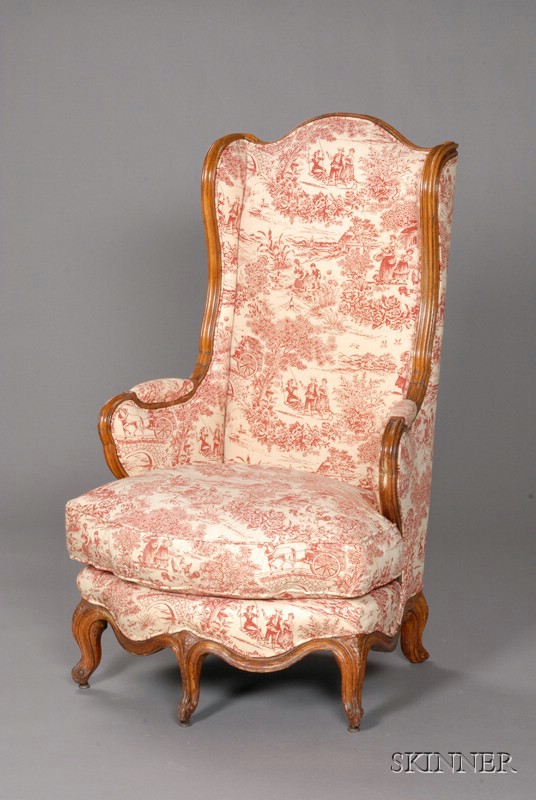 Appraisal: Louis XV Carved Walnut Children's Wing Chair third quarter th