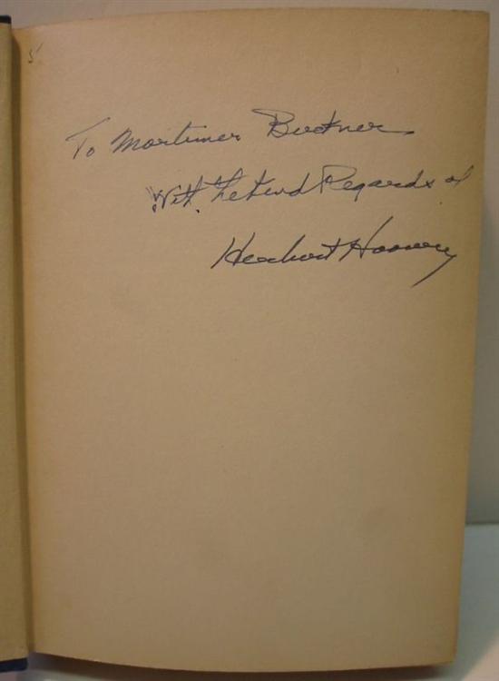 Appraisal: HOOVER HERBERT The Challenge to Liberty Signed and Inscribed To