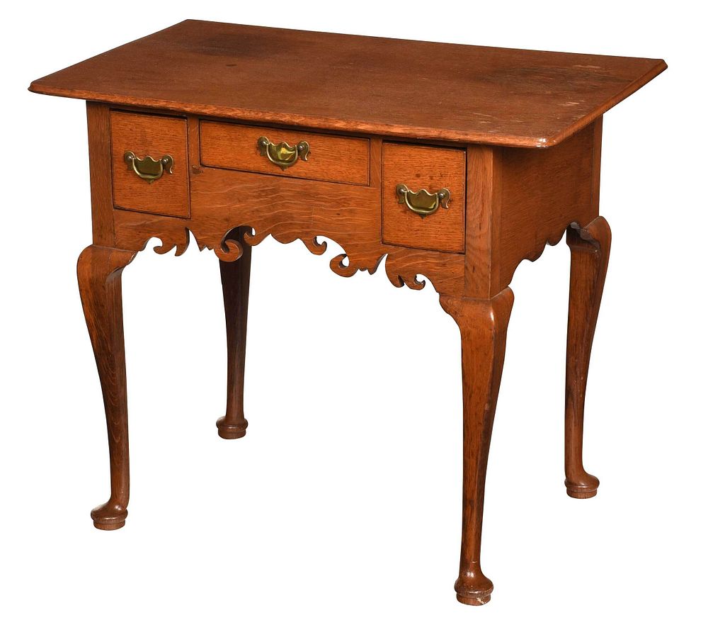 Appraisal: Queen Anne Style Oak Dressing Table th century three dovetailed