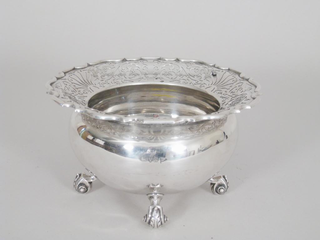 Appraisal: An Edward VII pierced circular Bowl on scroll feet Chester