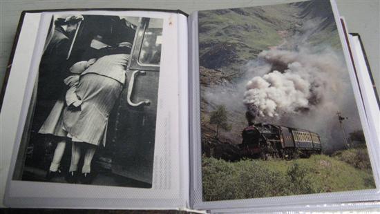 Appraisal: Four albums of post cards and photographs of steam engines