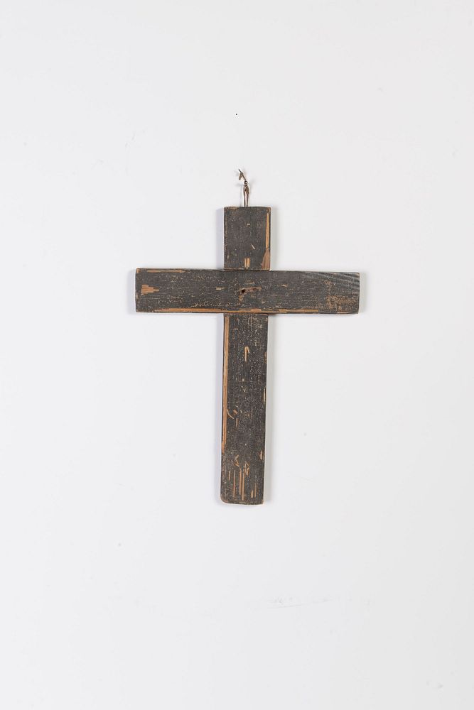 Appraisal: Wood Cross with Straw Overlay Mid th Century New Mexico