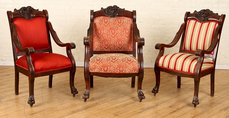 Appraisal: SET LATE TH C RENAISSANCE REV ARM CHAIRS A set