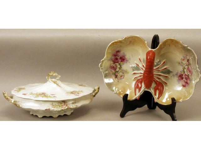 Appraisal: Collection of includes lidded tureen marked Laughlin and a German