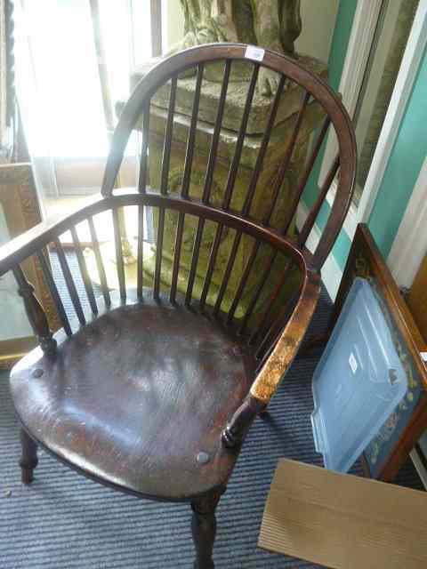 Appraisal: A STICK BACK WINDSOR ARMCHAIR on turned legs