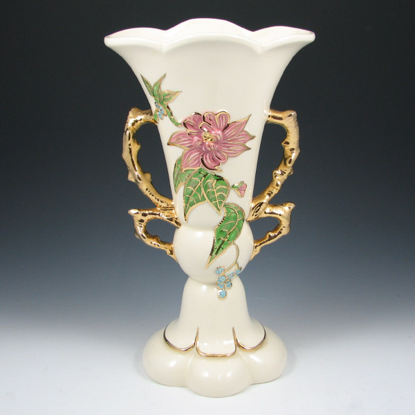 Appraisal: Hull Woodland Gloss W Vase w Gold - Mint Woodland