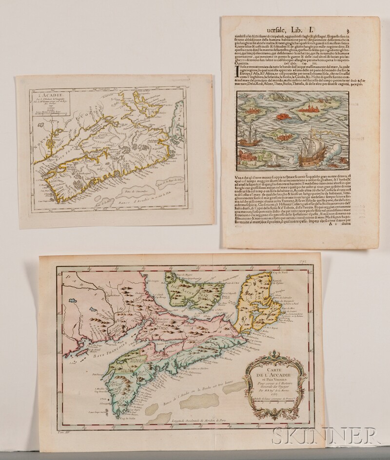 Appraisal: Maps and Charts Canada Two th-century hand-colored maps one Vaugondy