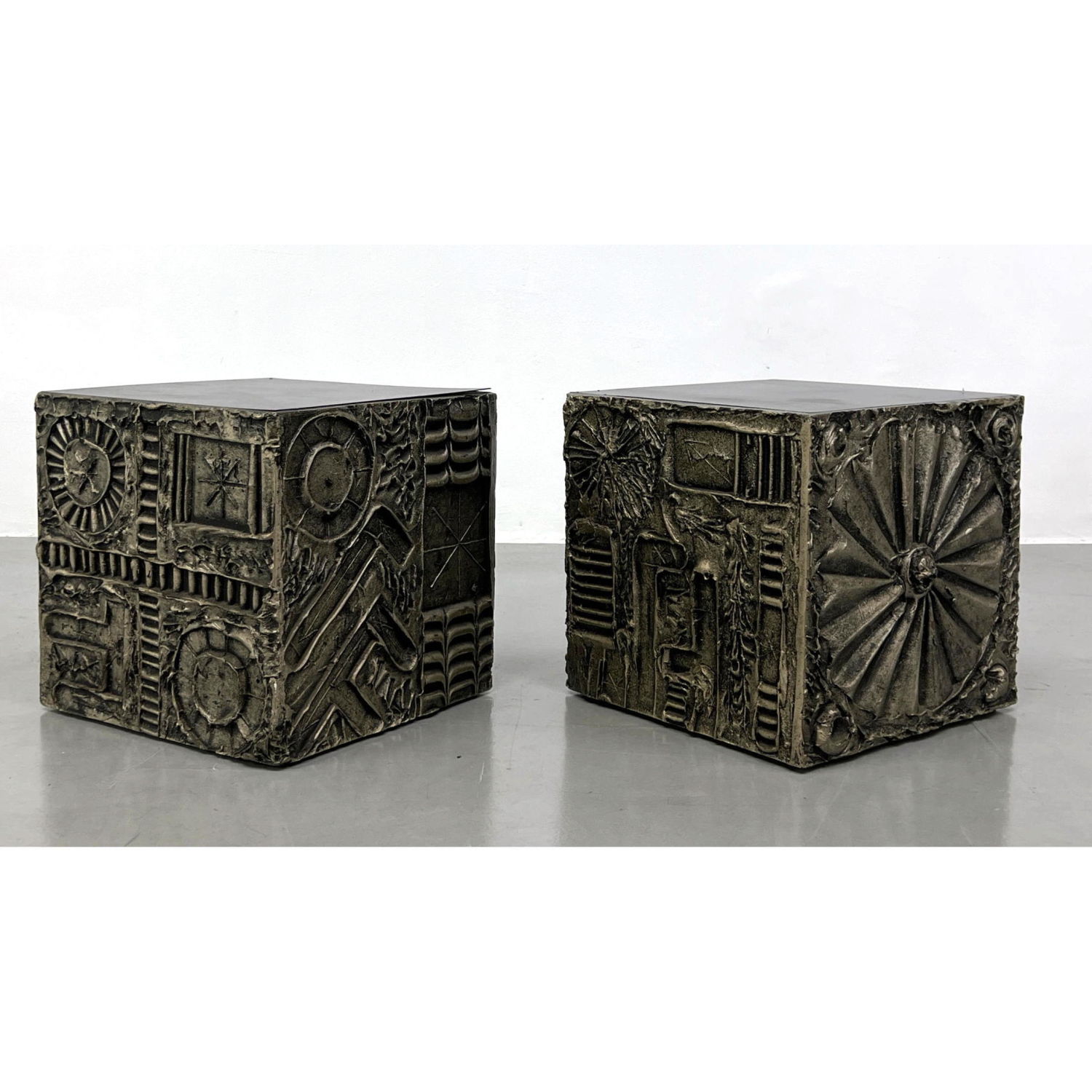 Appraisal: Pr Adrian Pearsall Goop Brutalist Cube Tables Side End Tables