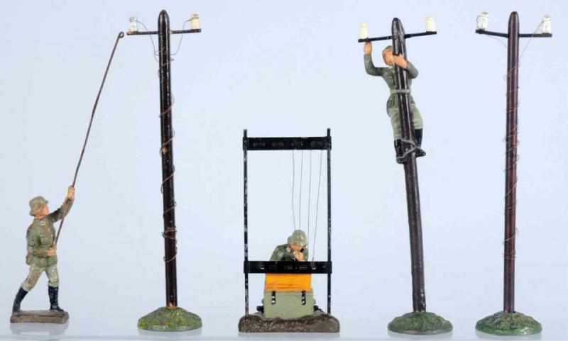 Appraisal: Lineol German Army Communications Troops Composition cm figures Antenna is