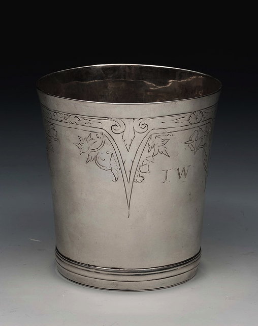 Appraisal: A CHARLES I SILVER BEAKER of tapering form with incised