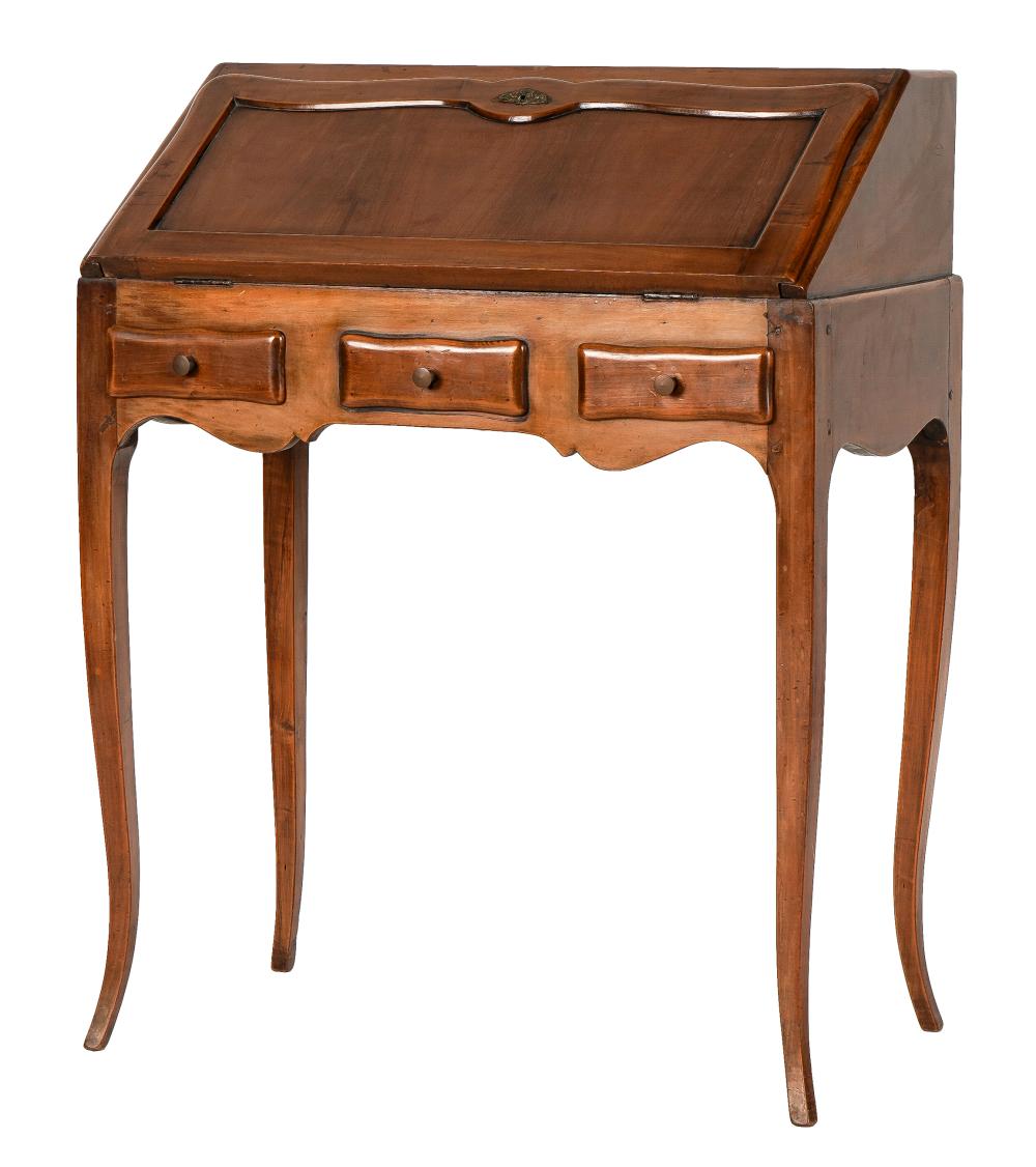 Appraisal: FRENCH PROVINCIAL WALNUT LADY'S WRITING DESKthe slant top reversing to