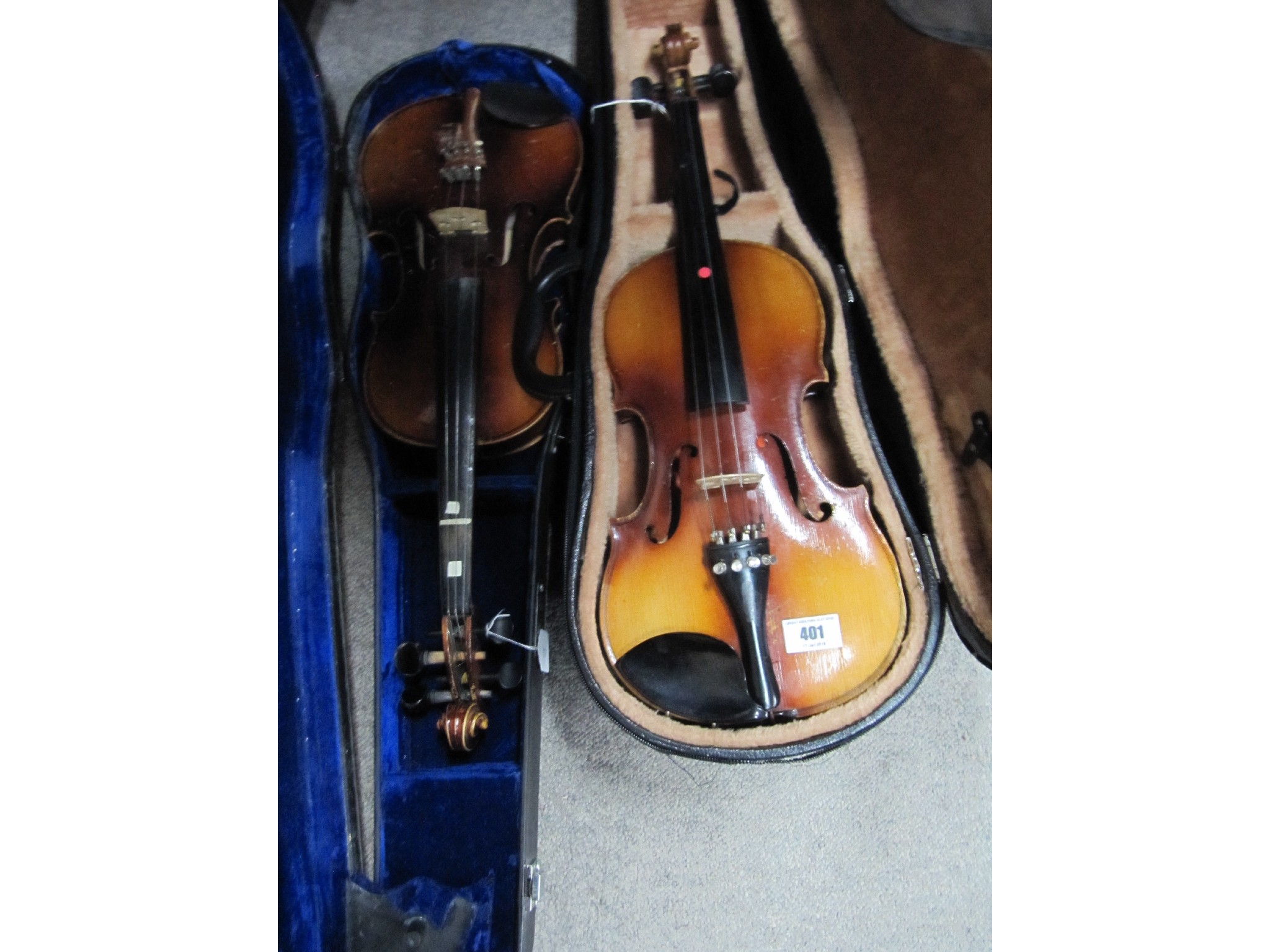 Appraisal: A lot comprising four Chinese violins in cases