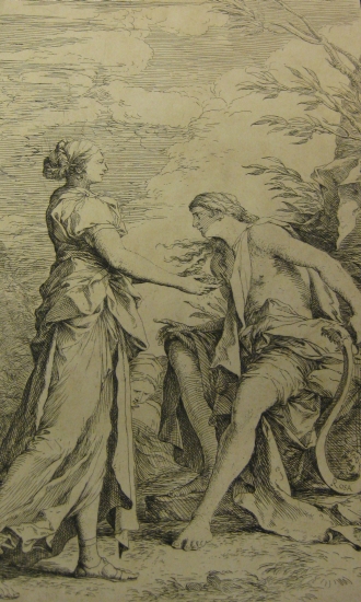 Appraisal: SALVATOR ROSA Apollo and the Cumaean Sybil Etching and drypoint