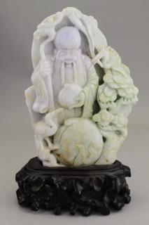 Appraisal: Jade Sau Seng Kong Figure Sau the God of Longevity