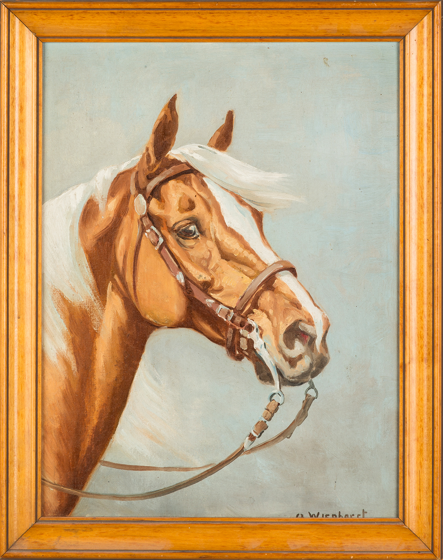 Appraisal: Olaf Wieghorst American - Horse Portrait Signed lower right Oil