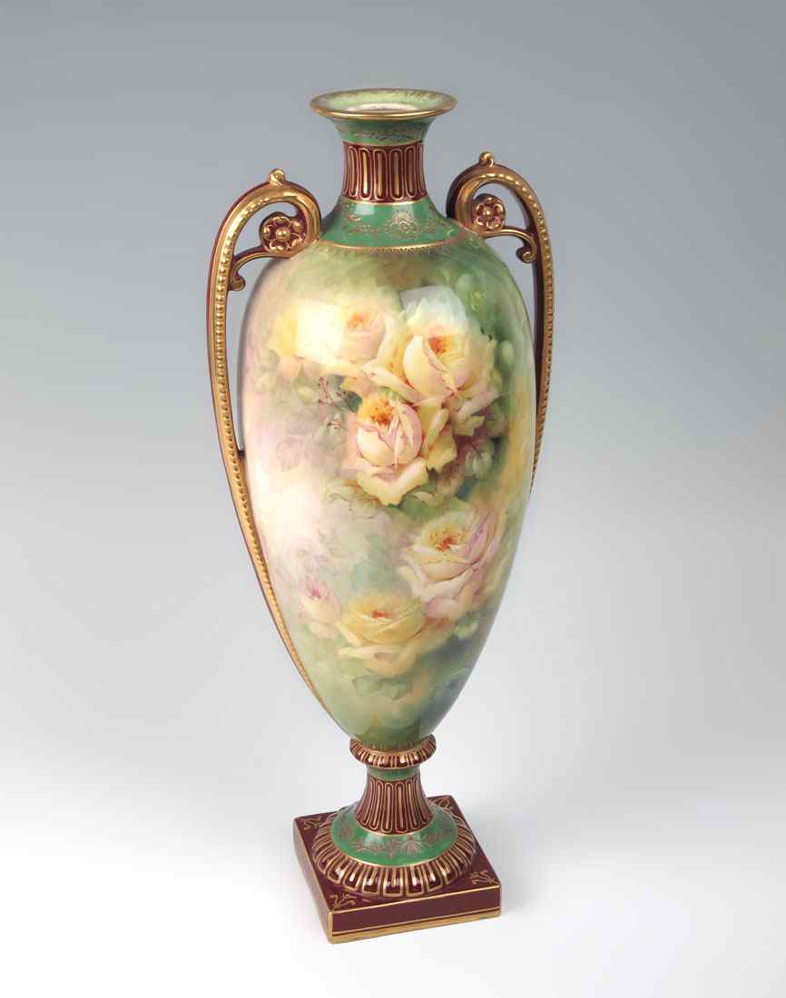 Appraisal: ROYAL BONN HAND PAINTED VASE '' tall Beautiful handpainted rendition