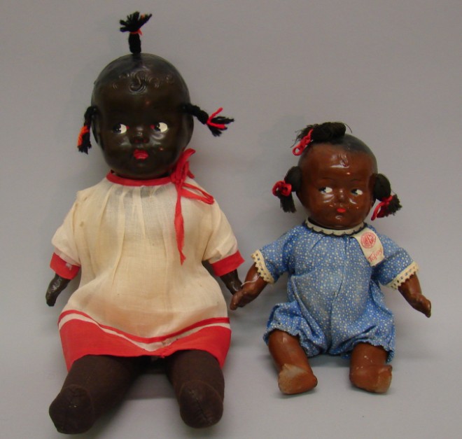 Appraisal: Pair of black compo dolls Topsy doll wearing a tagged