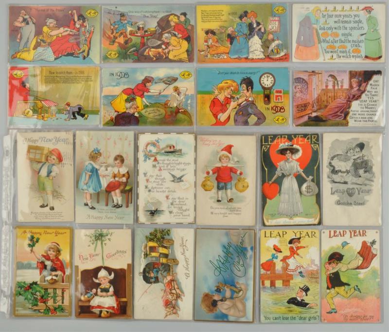 Appraisal: Lot Of New Years Postcards This lot includes four Ellen