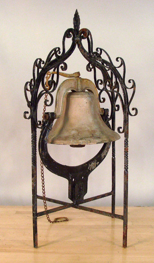 Appraisal: Cast iron bell with tower late th c h