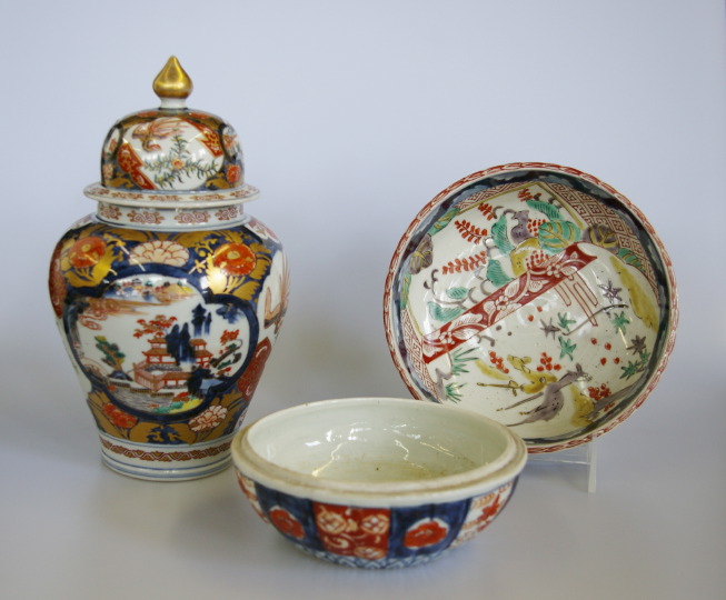 Appraisal: Three-Piece Group of Imari Porcelains consisting of a Japanese Edo