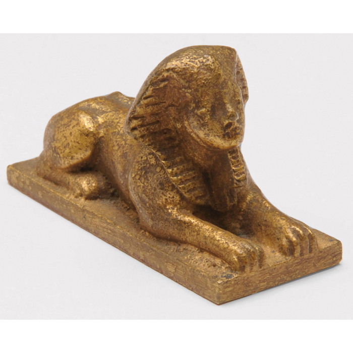 Appraisal: Tiffany Studios paperweight bronze Sphinx original gold dore patina signed