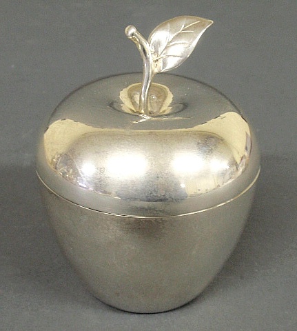 Appraisal: - Sterling silver apple box by Tiffany Co h x