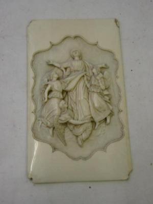 Appraisal: A CONTINENTAL IVORY PANEL of oblong form carved in high