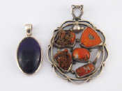 Appraisal: A mixed lot comprising a white metal tests silver amethyst