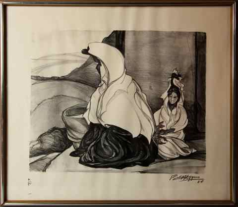 Appraisal: PABLO O'HIGGINS - TWO MEXICAN WOMEN Lithograph x in Framed