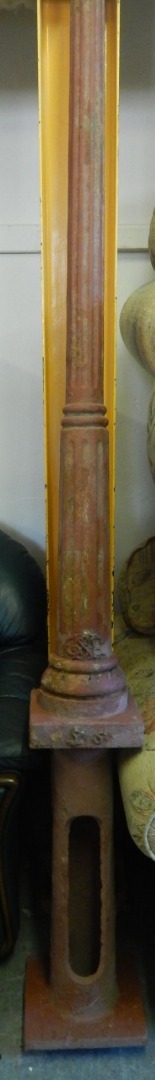 Appraisal: A late thC cast iron railway platform lamp post bearing