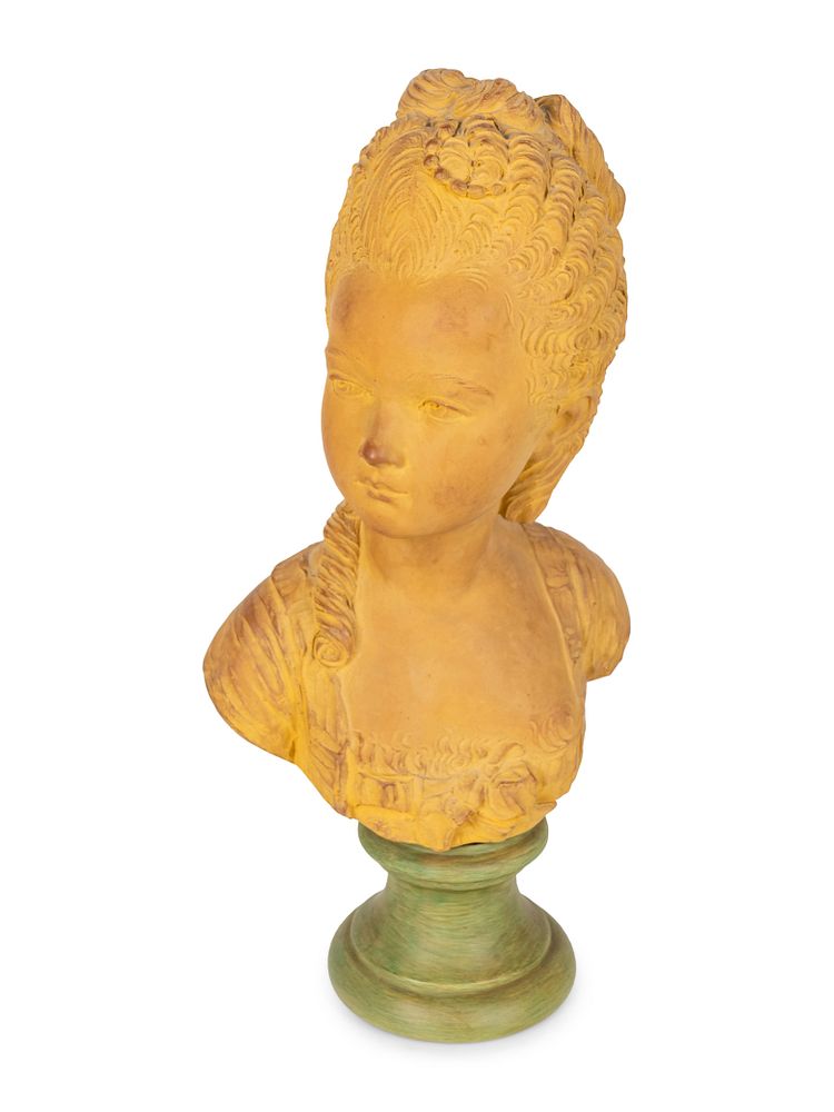 Appraisal: A French Terracotta Portrait Bust of Young Girl A French