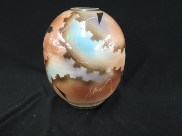 Appraisal: Raku Pottery Vase by Jamie Davis South Carolina artist interesting