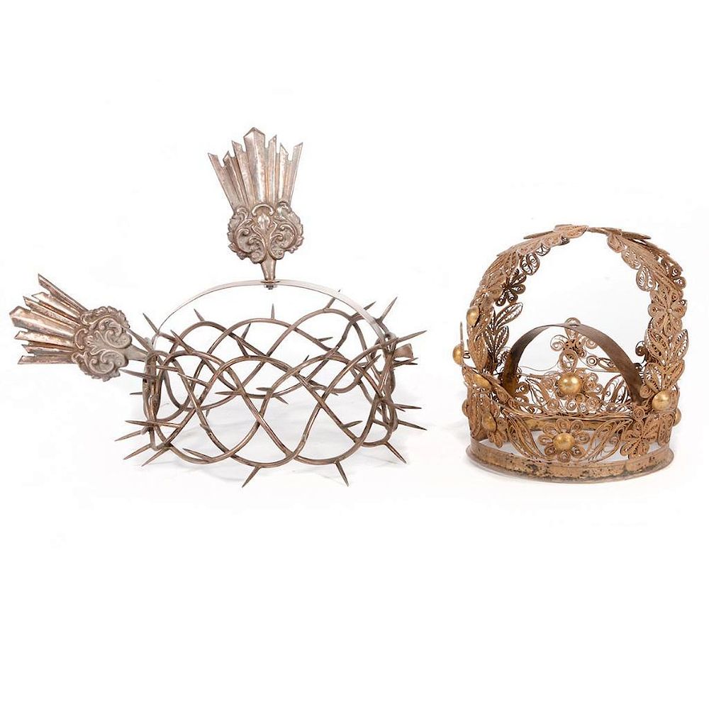 Appraisal: Two Latin American processional crowns Crown of thorns measures inches