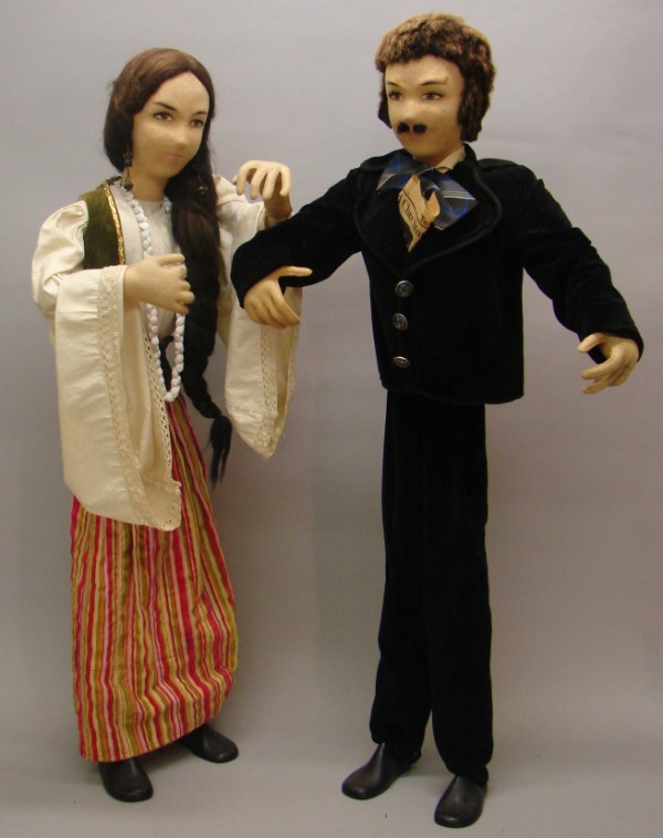 Appraisal: Pair of dolls Felt dolls which resemble Sonny and Cher