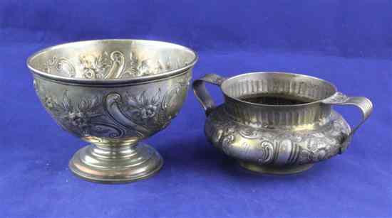 Appraisal: A Victorian silver two handled vase of squat circular form